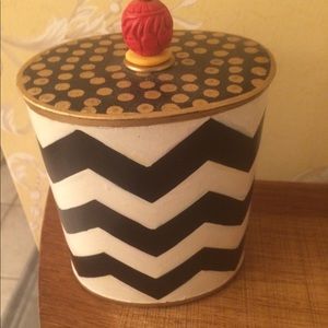 Mackenzie Childs courtly chevron canister new